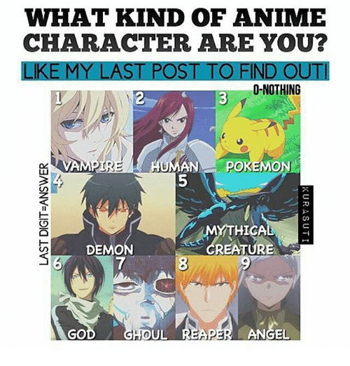 25+ Best What Kind of Anime Character Are You Memes ...
