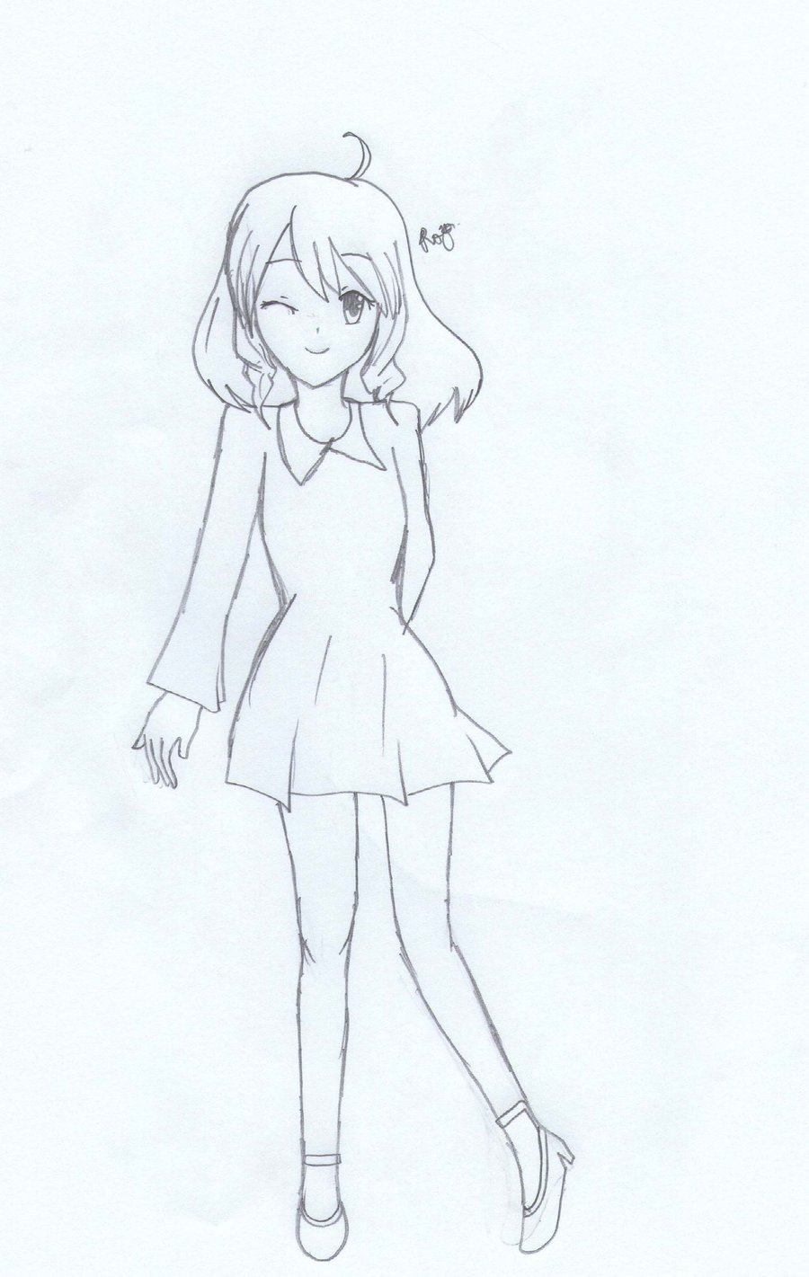 Anime Girl Full Body Drawing at GetDrawings