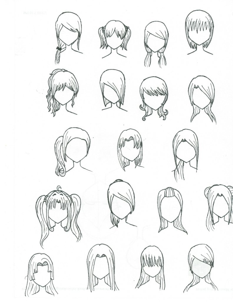 Anime Girl Hair Drawing at GetDrawings