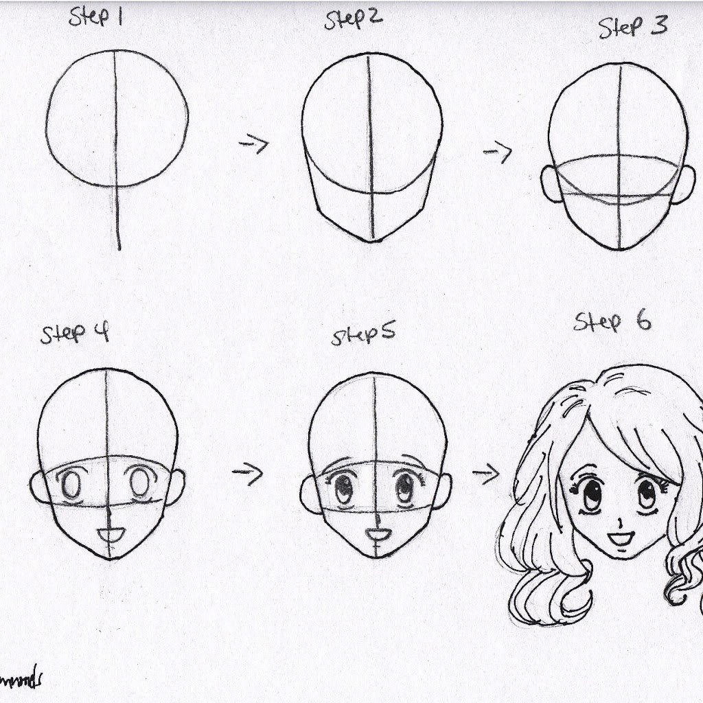 Anime Head Drawing at GetDrawings