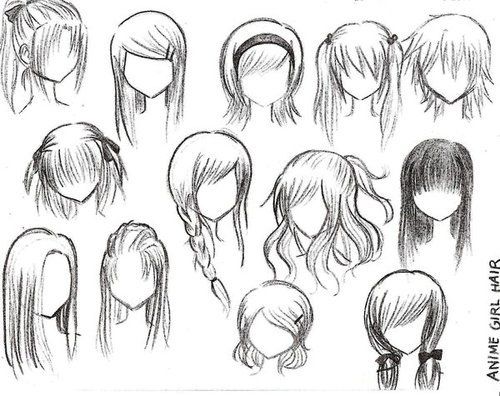 different ways to draw anime hair :)