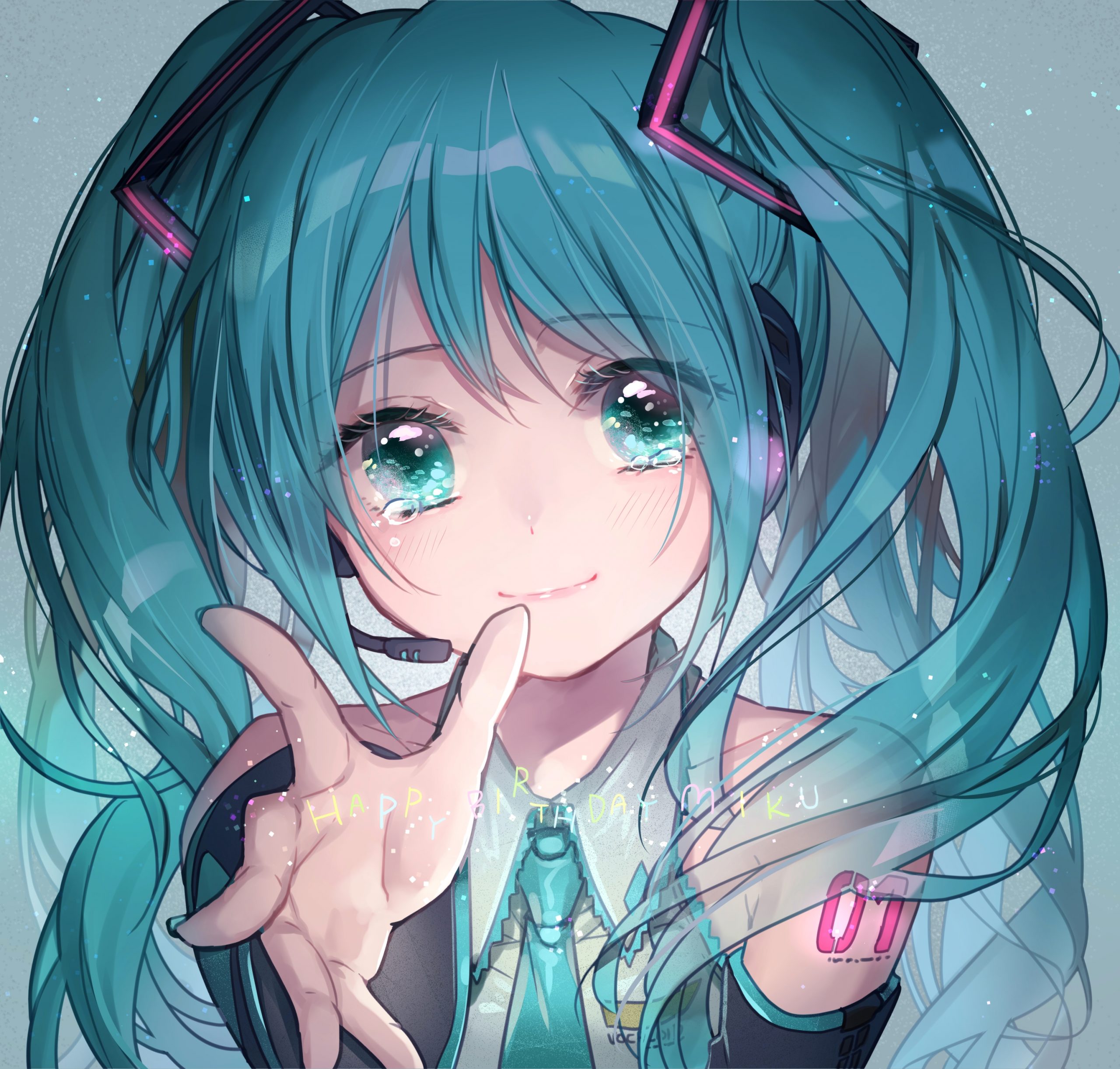 Download 3000x2862 Hatsune Miku, Teary Eyes, Twintails ...