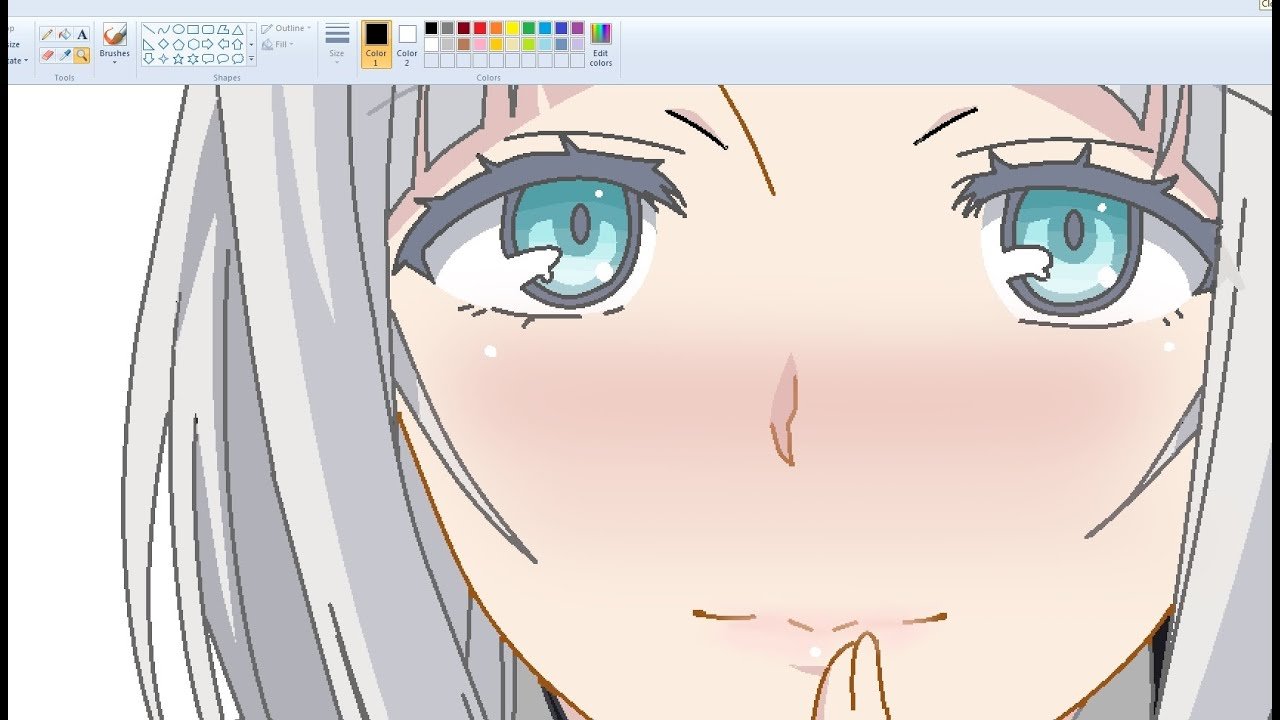 Drawing Anime Girl on MS Paint