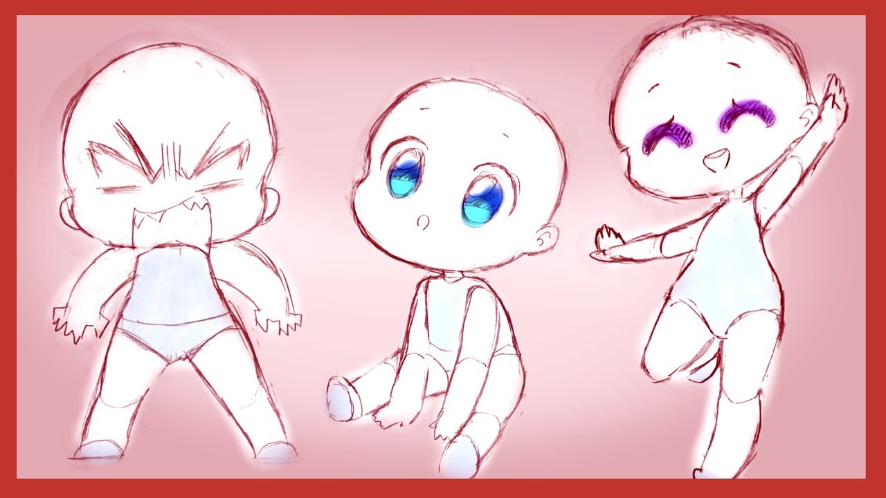 How to Draw 3 Easy Chibi Poses! TUTORIAL