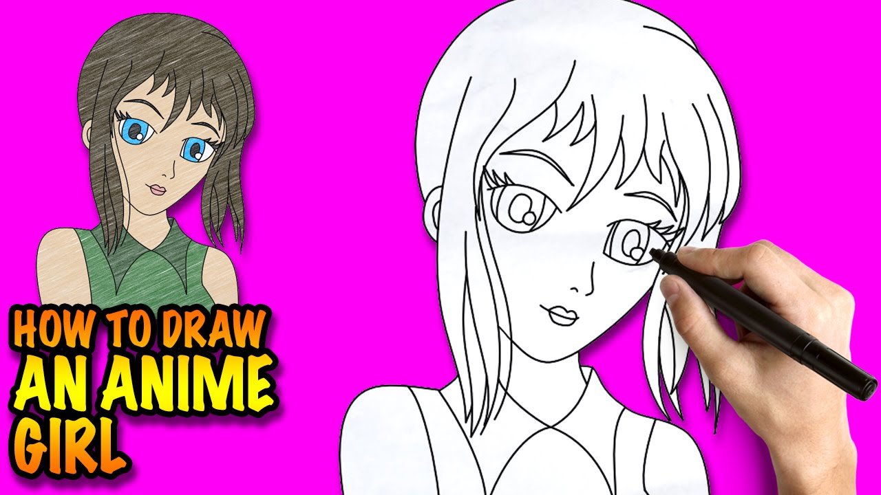 How To Draw A Anime Girl For Kids ~ Drawing Tutorial Easy