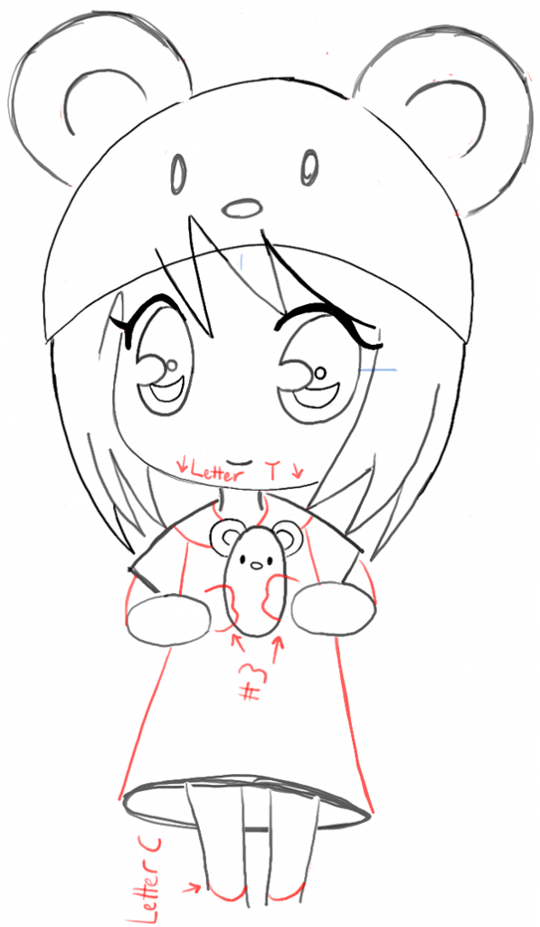 How to Draw a Chibi Girl with Cute Mouse Hat Easy Step by ...