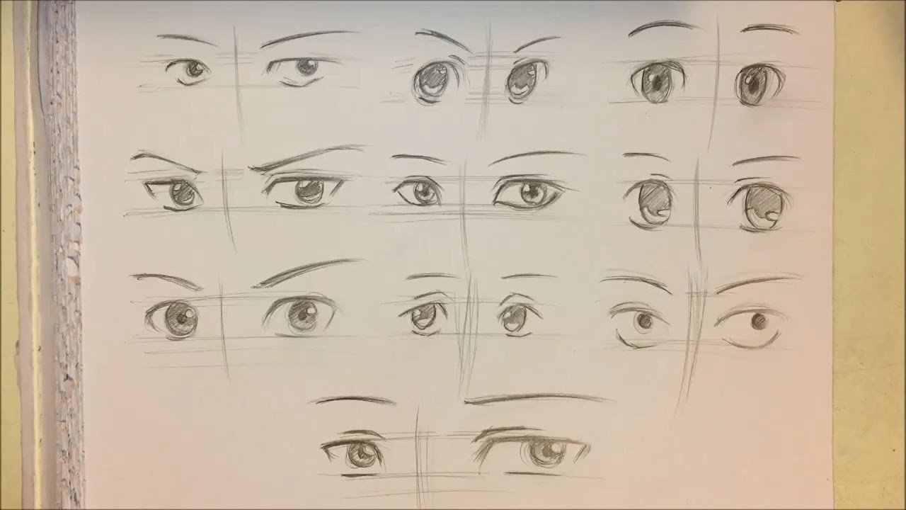 How to Draw Anime Boy Eyes [10 Ways] [No Timelapse]