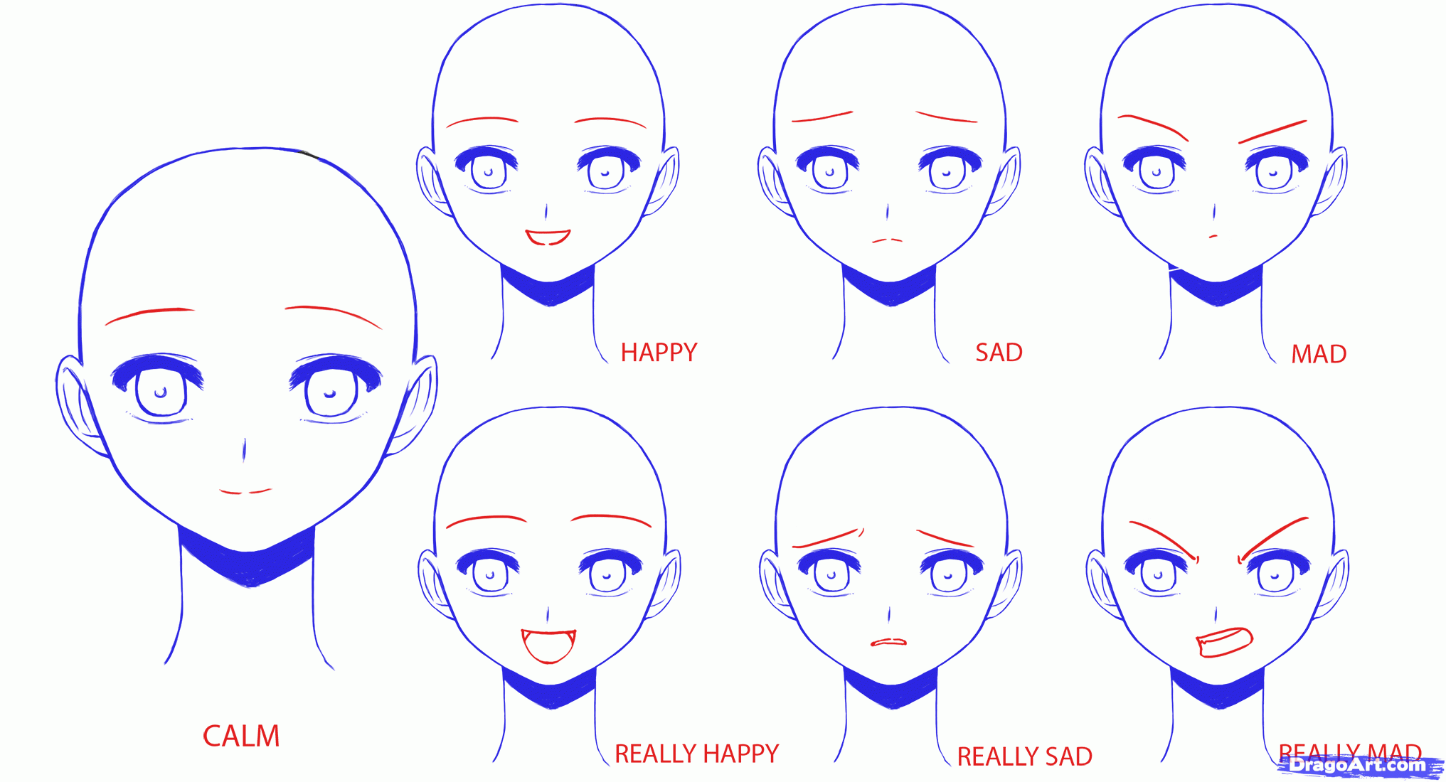 How to Draw Anime Girl Faces, Step by Step, Anime Heads ...