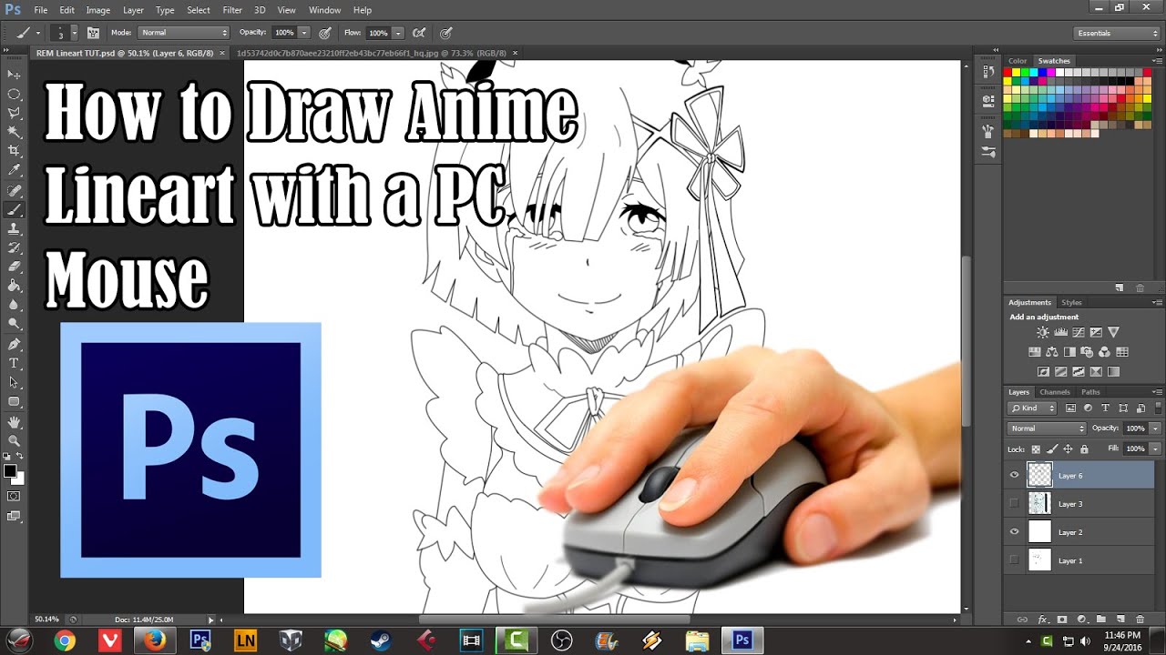 How to Draw Anime Lineart with a PC Mouse