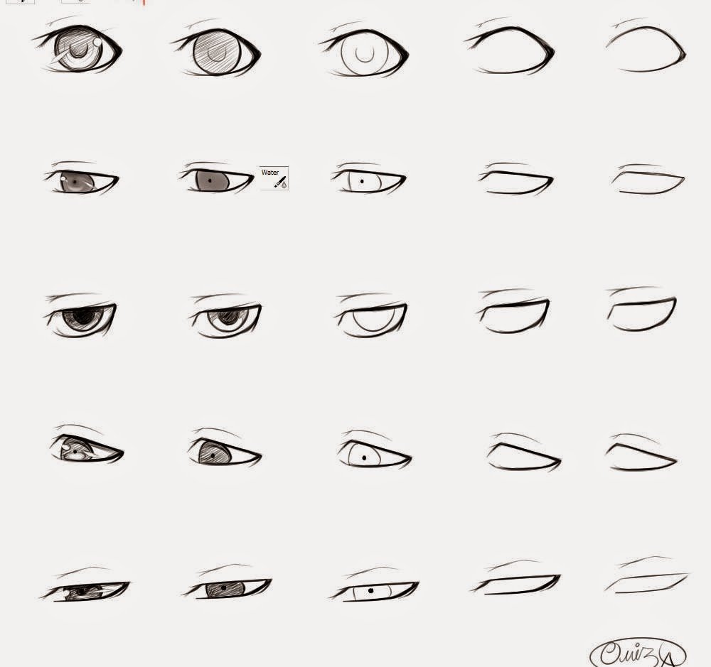 How to draw anime male eyes step by step