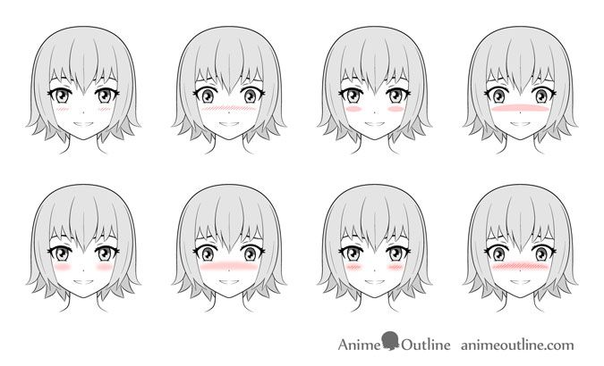 How to Draw Anime &  Manga Blush in Different Ways ...