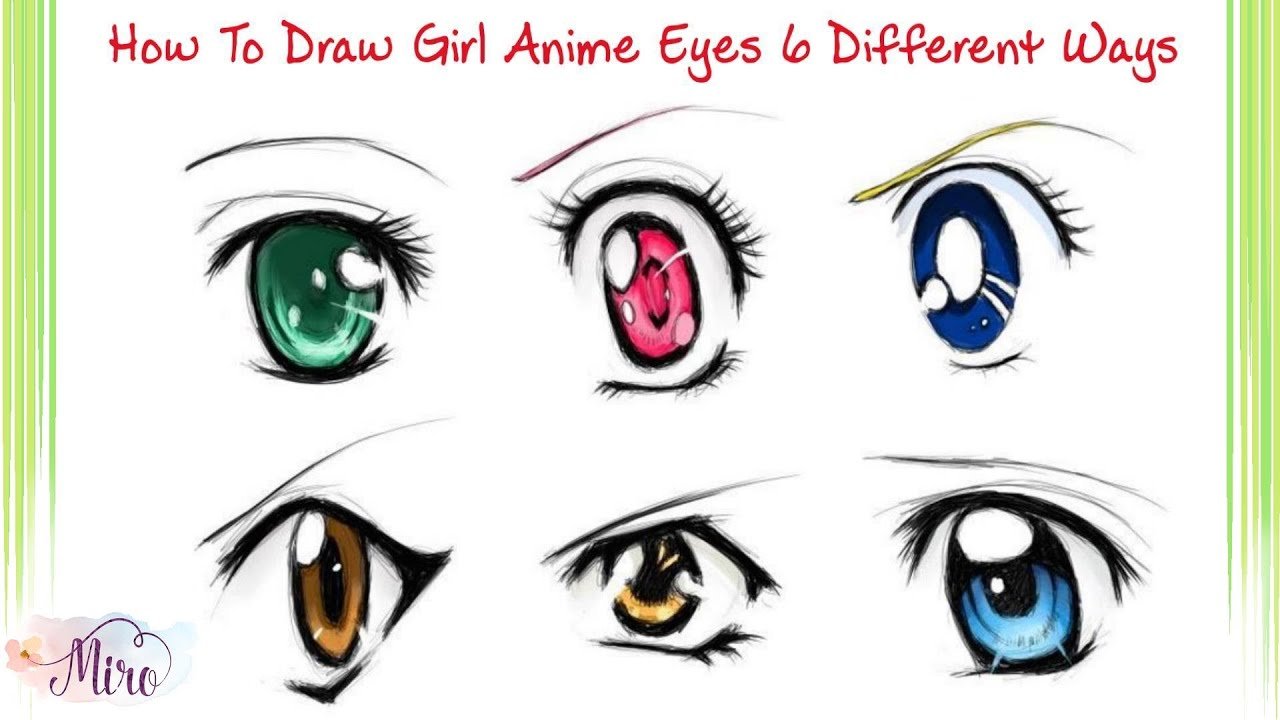 How To Draw " Female"  Anime Eyes From 6 Different Anime ...