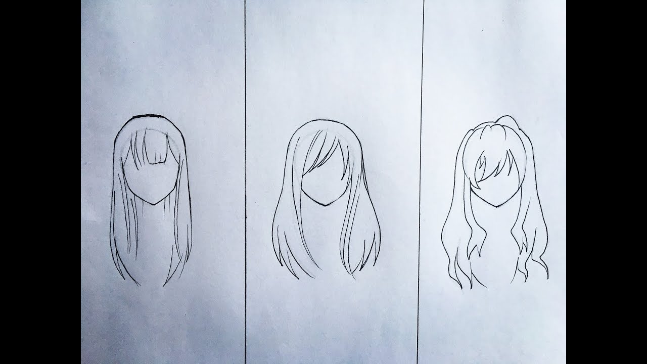 How to draw female anime hair (part 2)