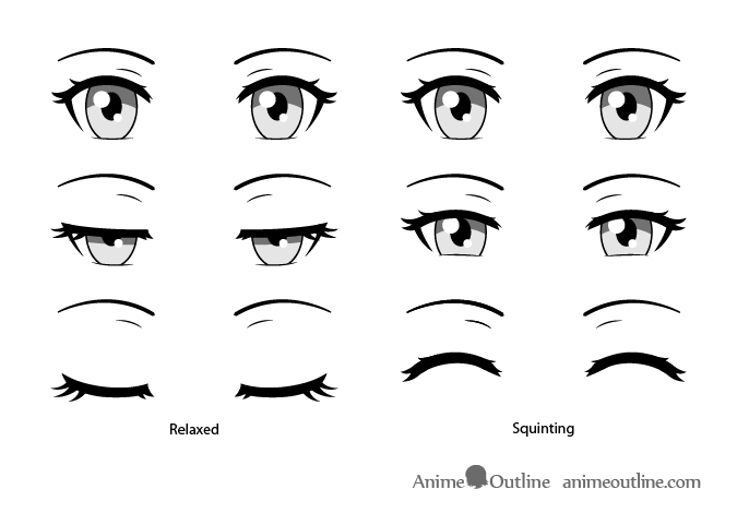 How To Draw Half Closed Anime Eyes