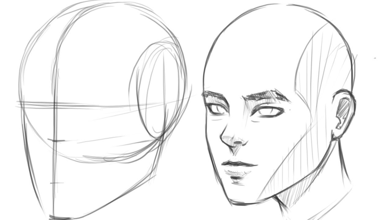 How to Draw Human Head 3/4 View