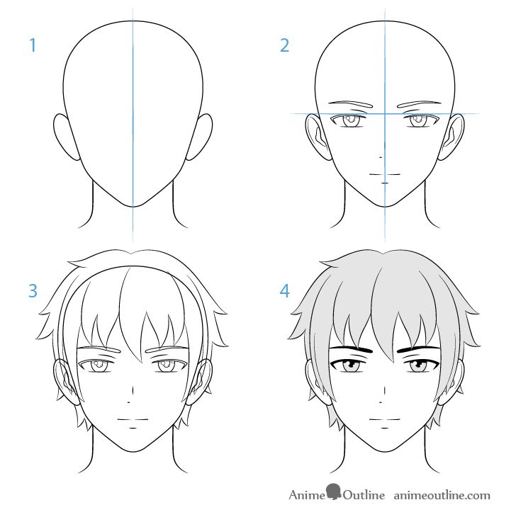 How to Draw Male Anime Characters Step by Step ...
