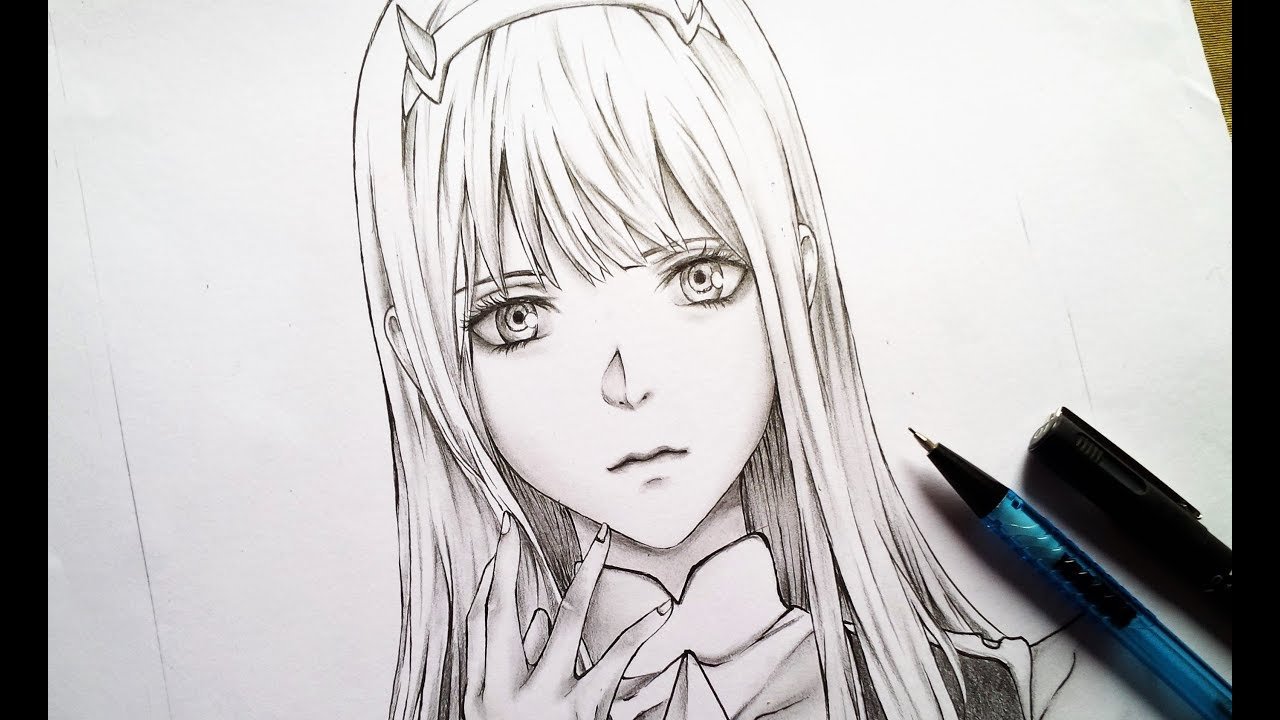 How To Draw Realistic Anime Girl : Zero Two