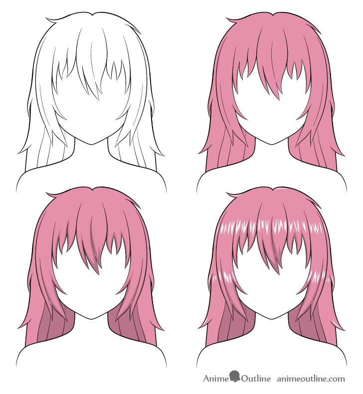 How to Shade Anime Hair Step by Step