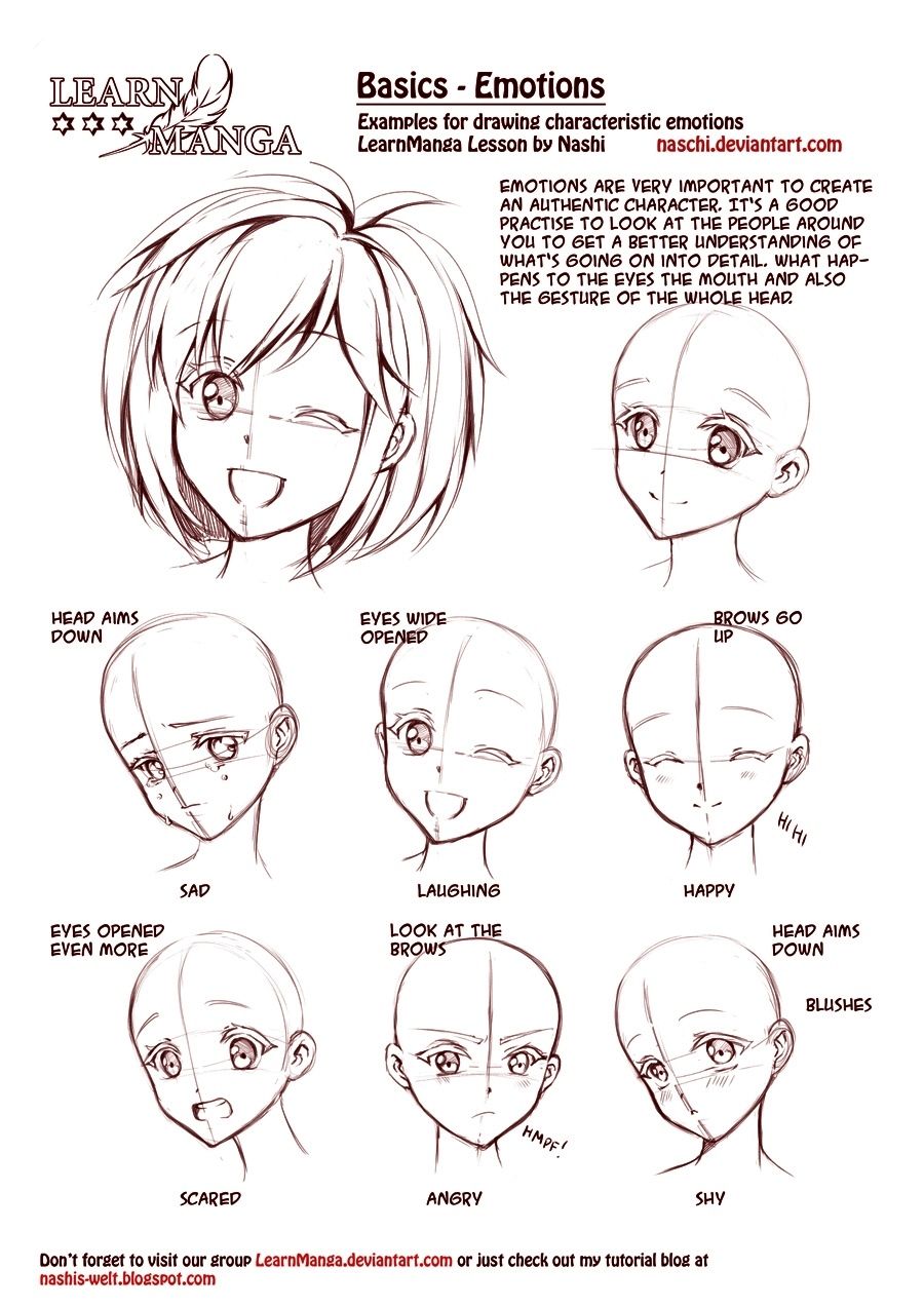 Learn Manga: emotions by *Naschi. How to draw manga face ...