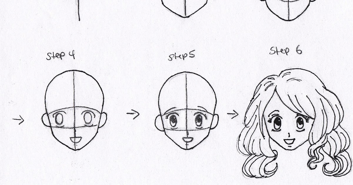 Lets Draw Something: Drawing Anime Face: Step By Step
