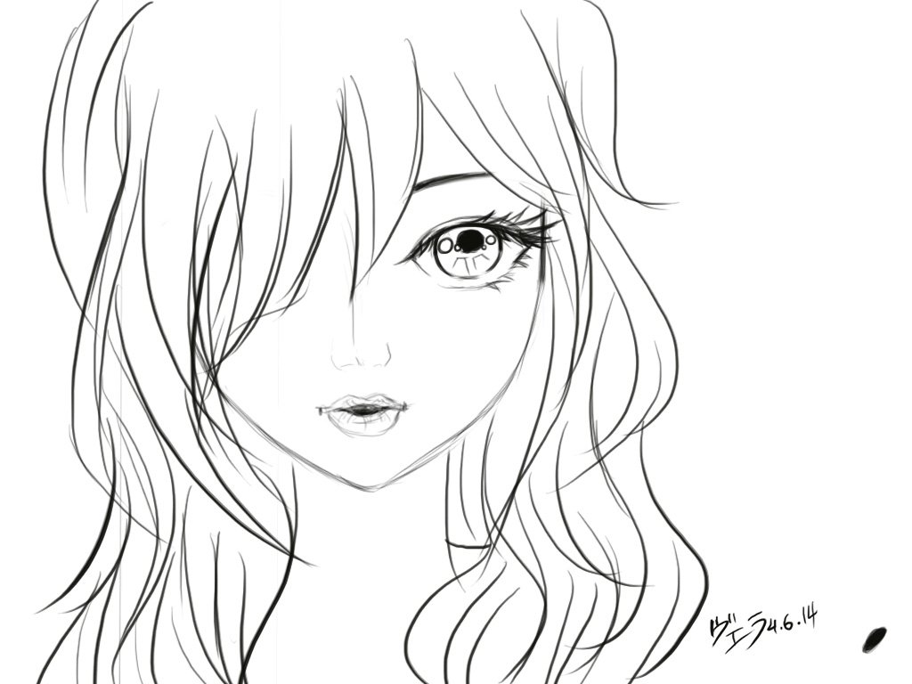 Manga Face Drawing at GetDrawings