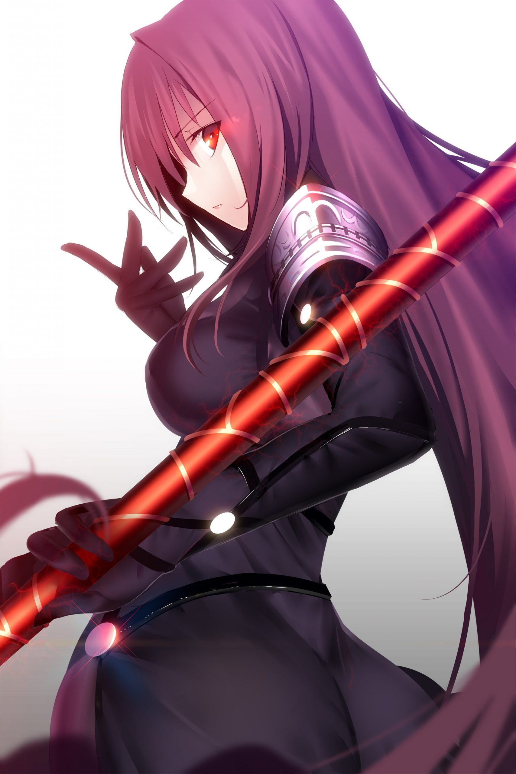 purple hair, red eyes, long hair, Fate/Grand Order, Lancer (Fate/Grand ...