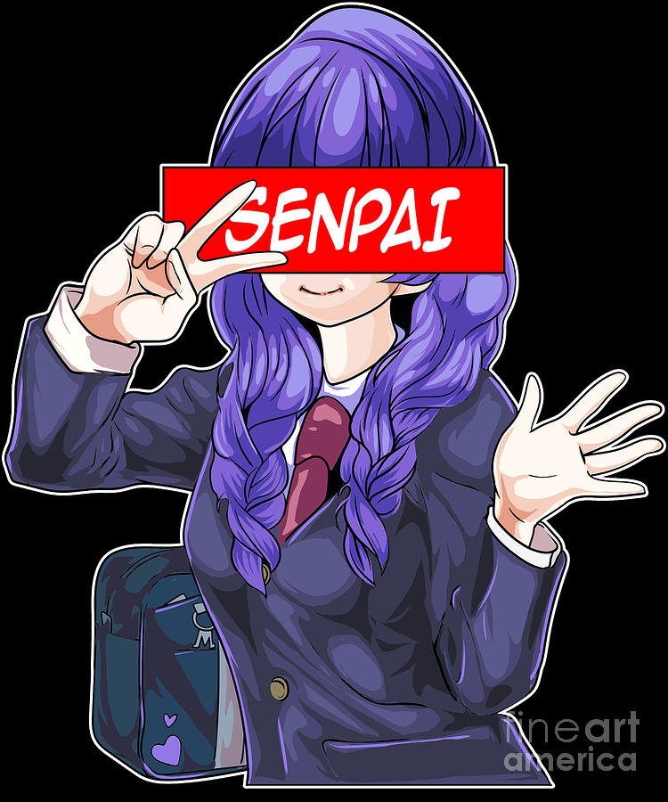Senpai Anime Girl Japanese Cute Manga Digital Art by The ...